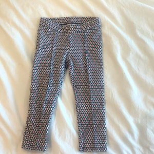 Sold! J and jack red, white and blue patterned ponte pants with seam. Size 2T